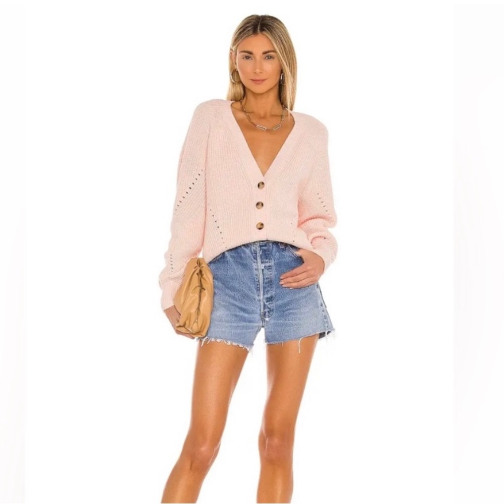 NWT {Tularosa} chunky baby pink oversized knit cardigan xxs